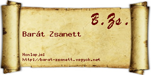 Barát Zsanett névjegykártya